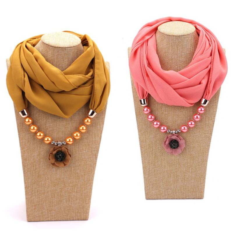 Fashion accessory scarf necklaces