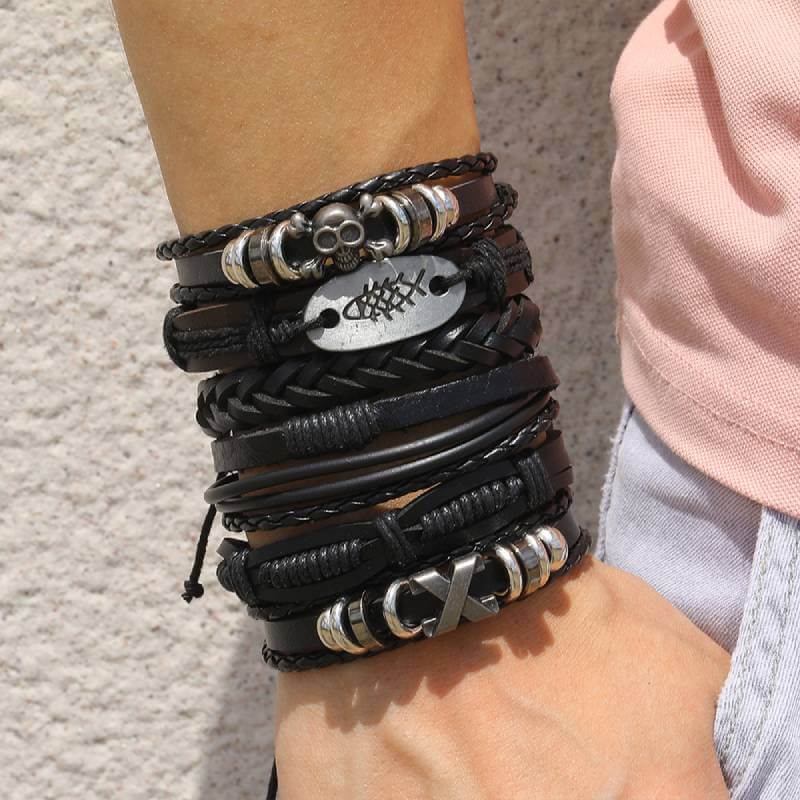 black bracelet stack