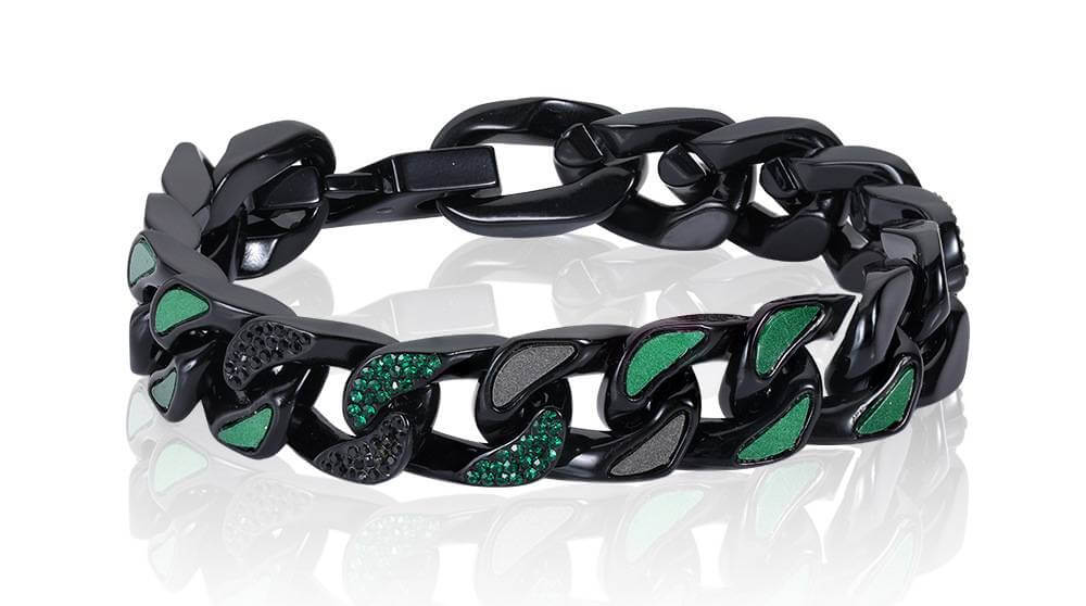 black green chain link bracelet