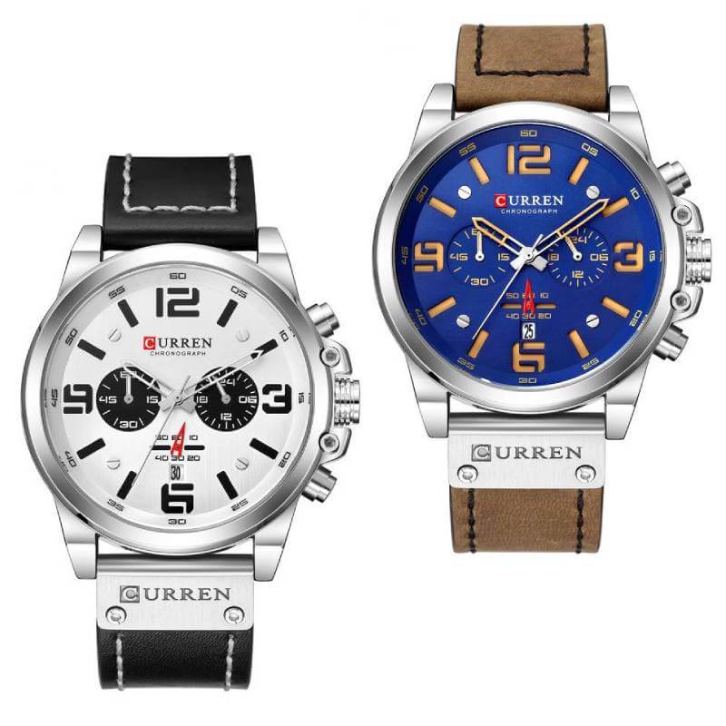 blue and white watches