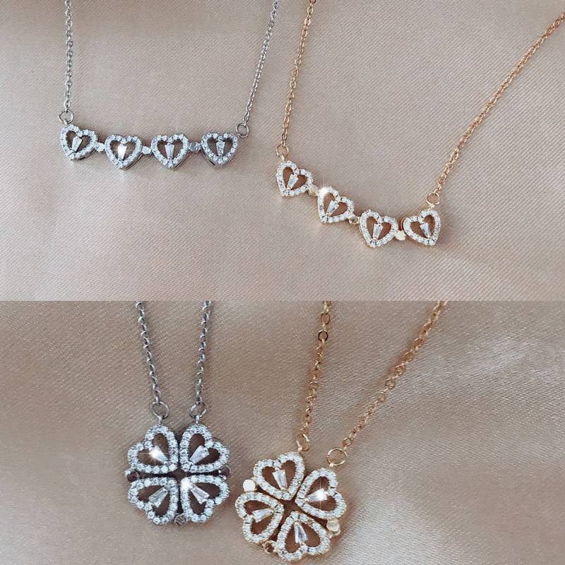 clover leaf and heart necklace