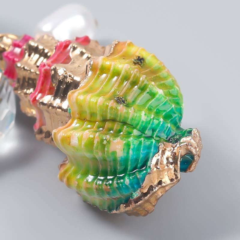 colorful seashell earrings