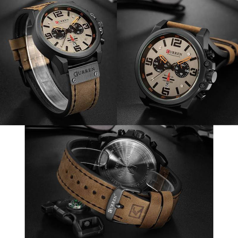 grey brown watch chronograph