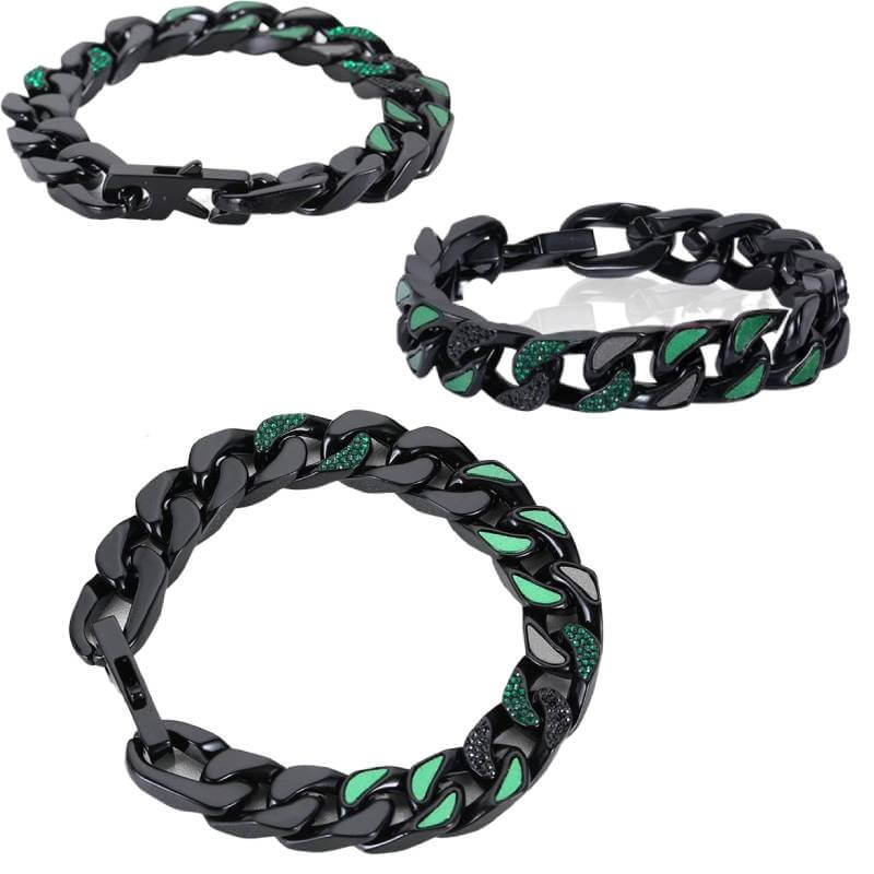 mens black chain link bracelet