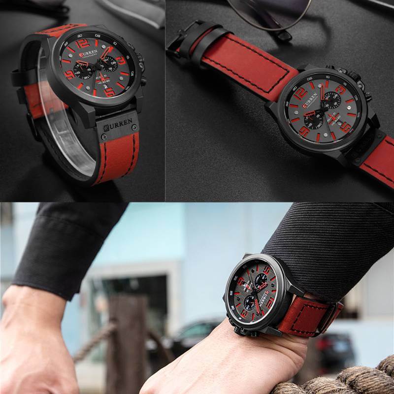 red watch chronograph