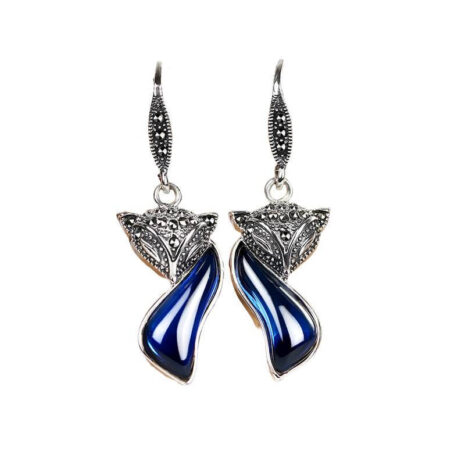 blue fox earrings