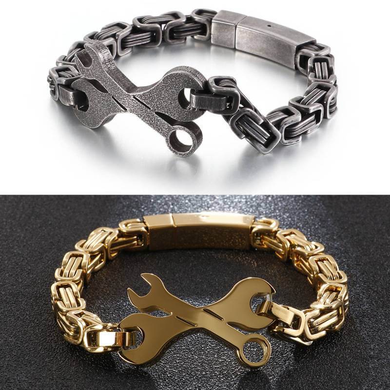 grey and gold titanium bracelet bds