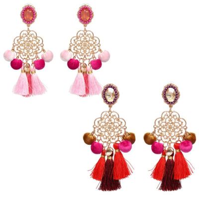 multicolor tassel earrings 1