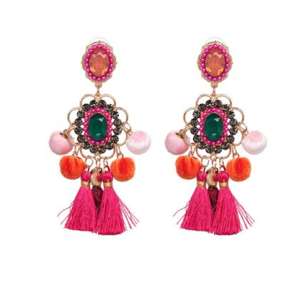 multicolor tassel earrings