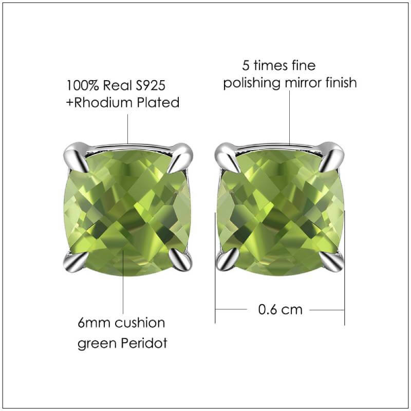 peridot stud earrings details by bds