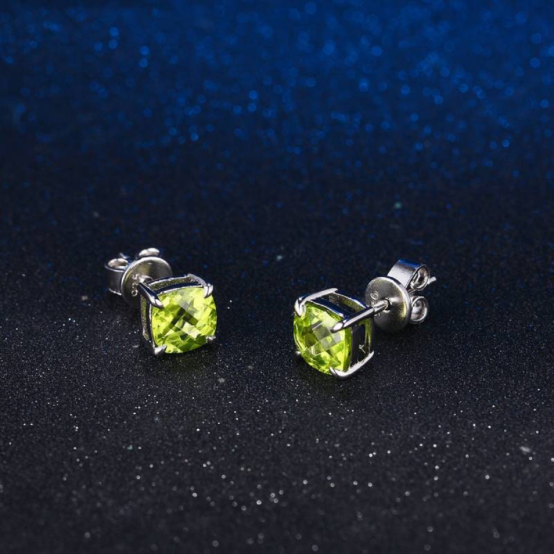 peridot stud earrings