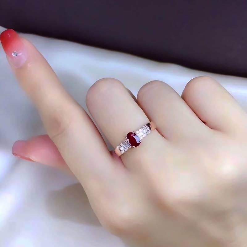 red swarovski ring