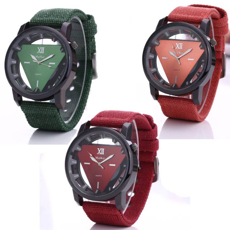 triangle watches for men red green orange