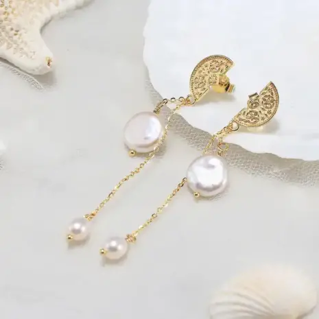 S925 pearl drop earrings