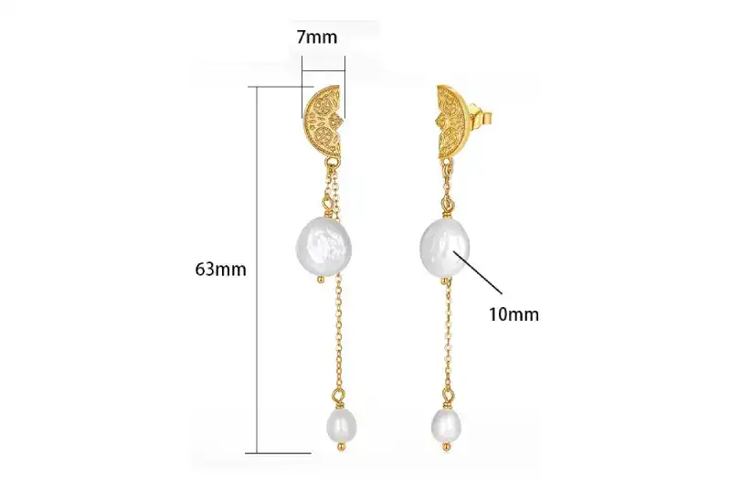 pearl drop earrings size bds