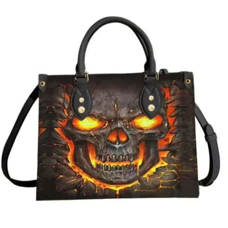 orange skull bag