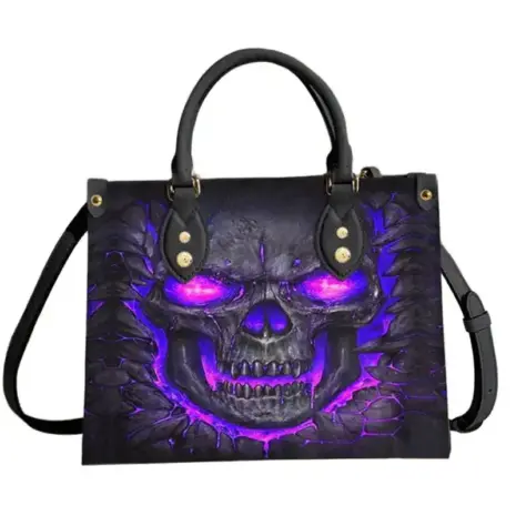 purple skull bag