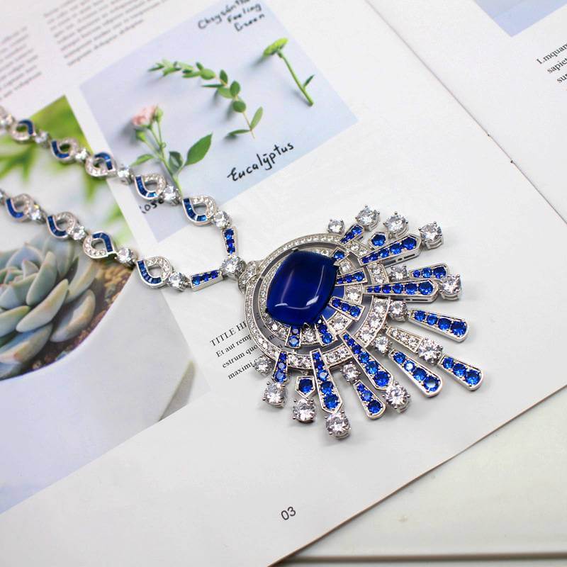radiant blue sapphire necklace