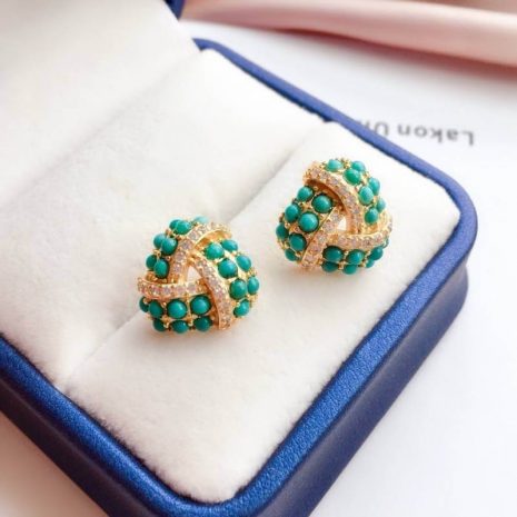 natural turquoise studs