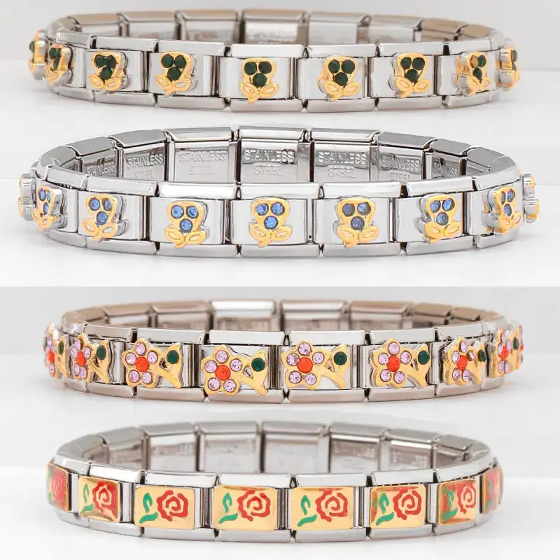 flower italian bracelet charms by BDS