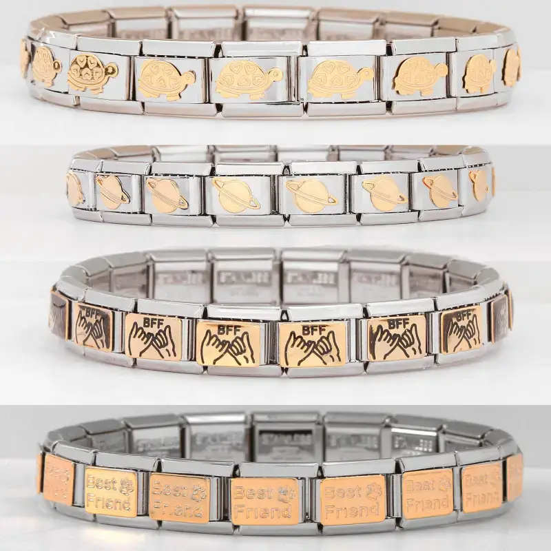 mixed metals italian bracelet charms by BDS