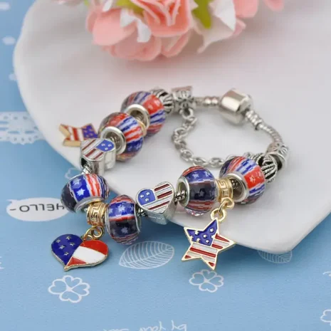 america flag charm bracelet
