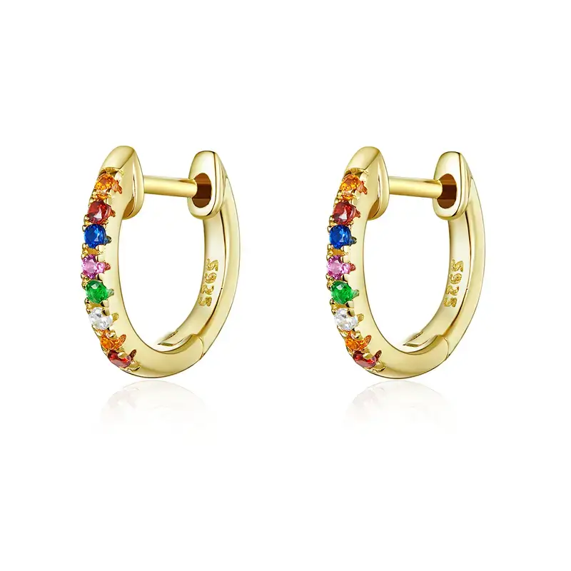 rainbow earrings gold