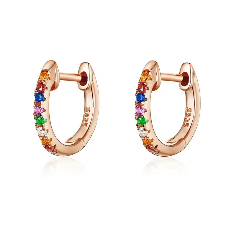rainbow earrings rose gold