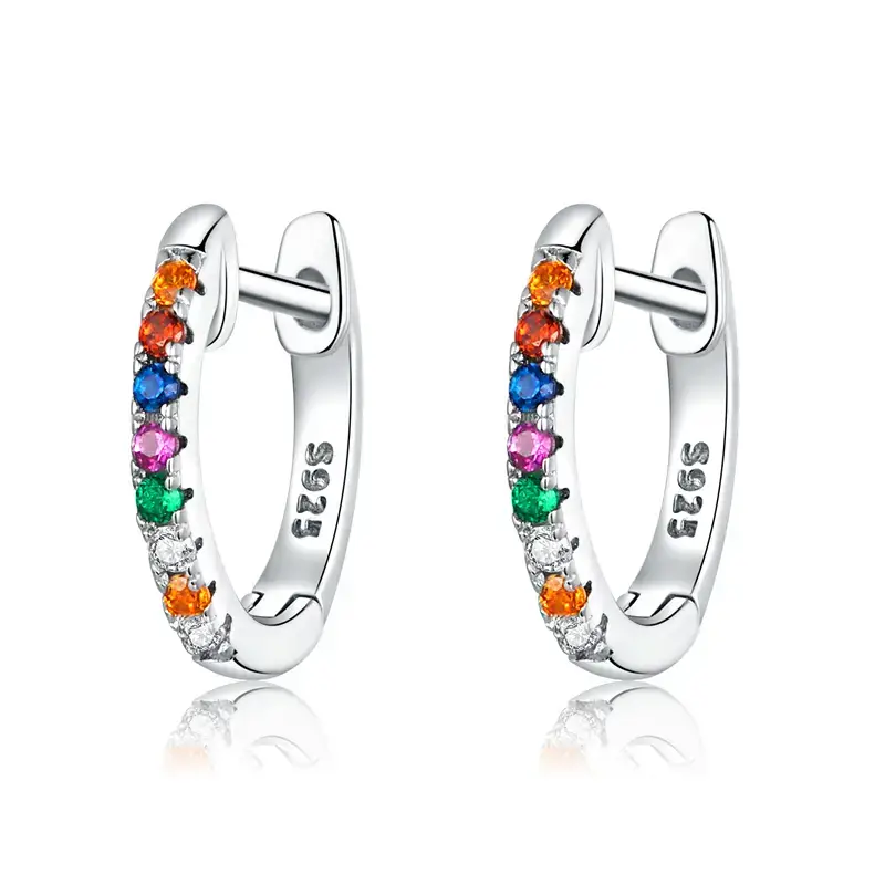 rainbow earrings silver