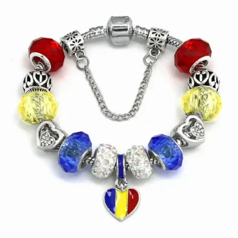 romania flag charm bracelet