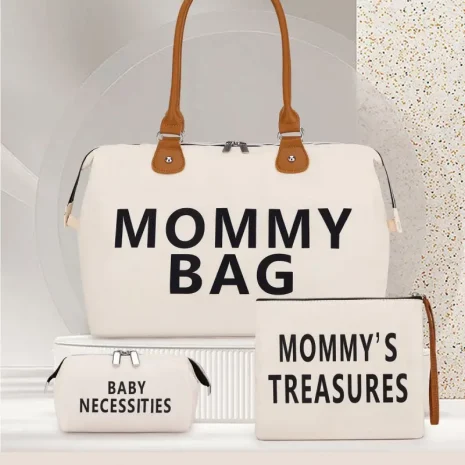 beige bag for mom 3 piece set
