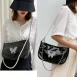 black patent leather purse model