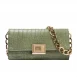 trendy green baguette bag