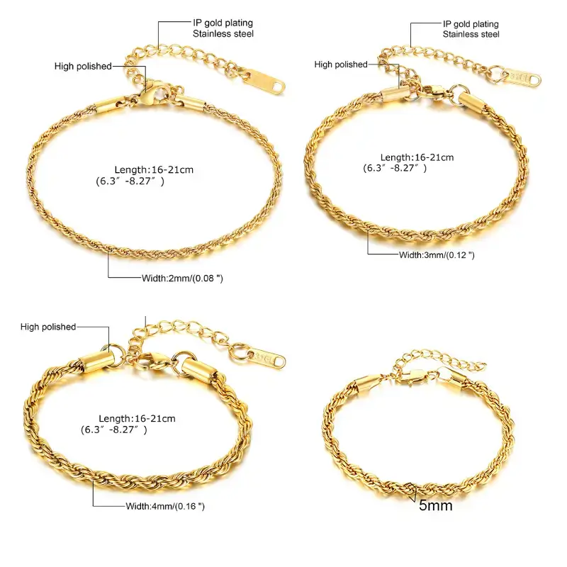 twisted gold bracelet length by bds