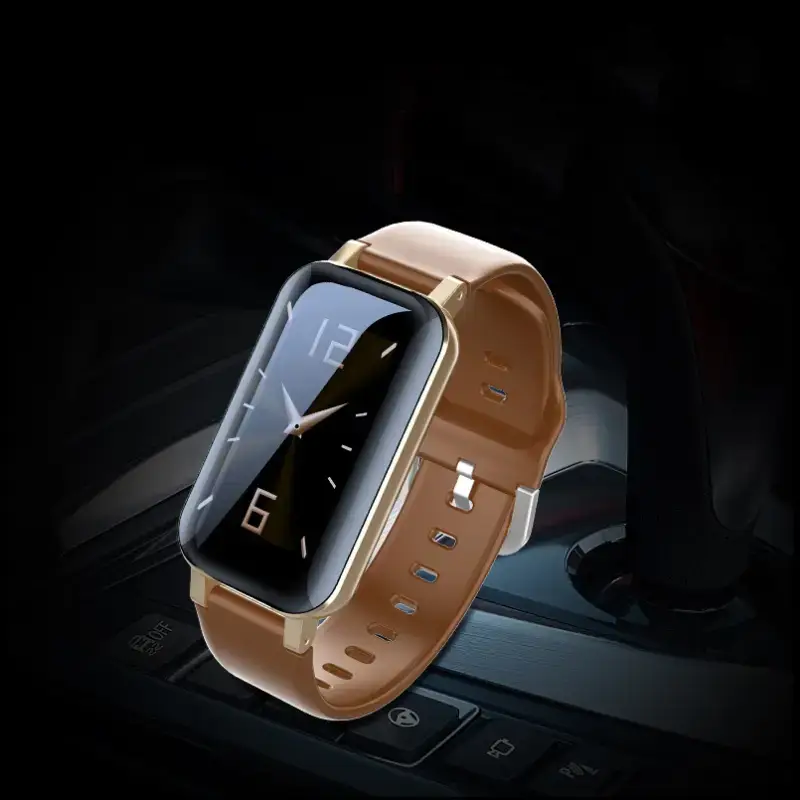 brown digital watch bluetooth bds