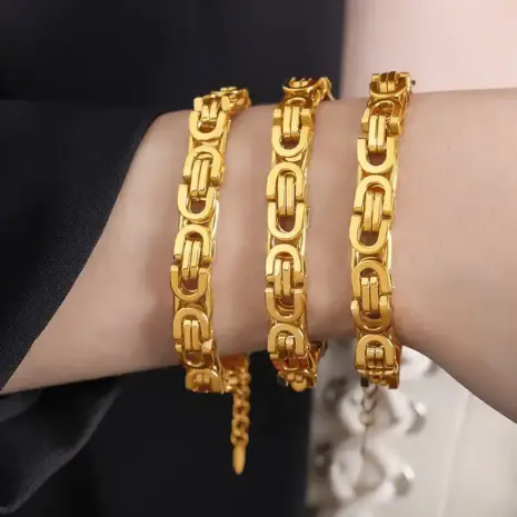 gold titanium bracelet for men