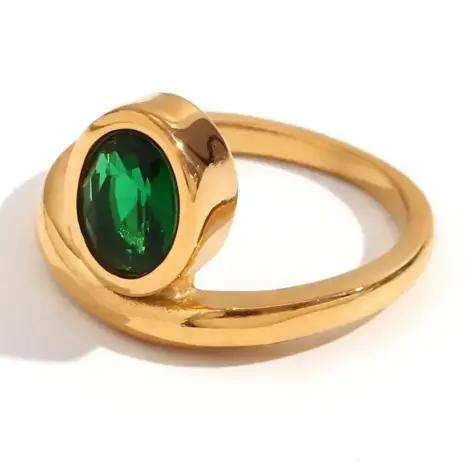 green oval shape ring
