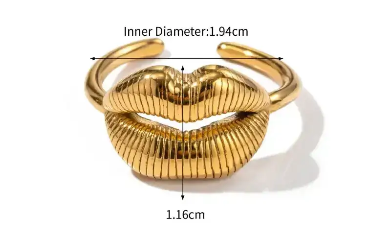 lip shaped ring size