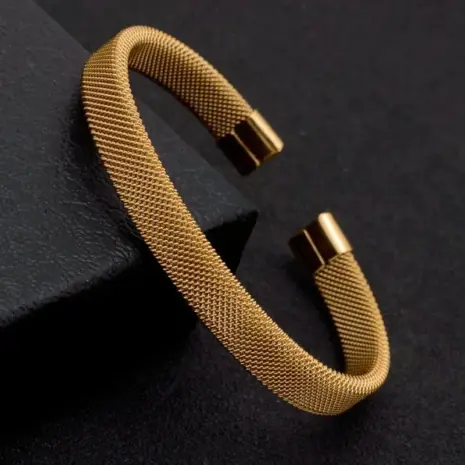 mesh gold cuff bracelet