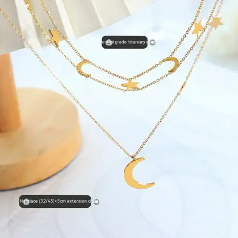 moon and star necklace set