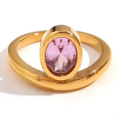 pink oval shape ring