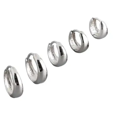 silver hoops earrings