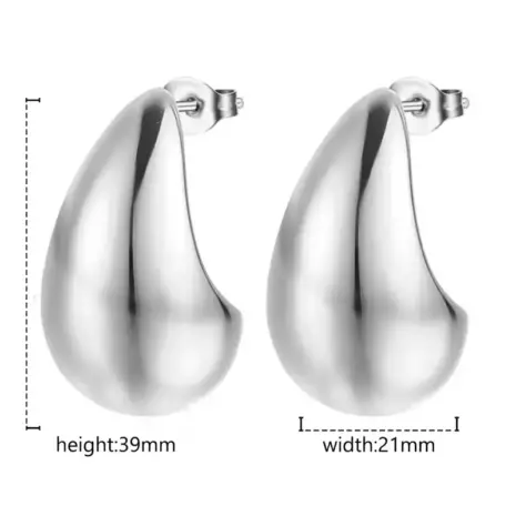 buy silver teardop earrings size L