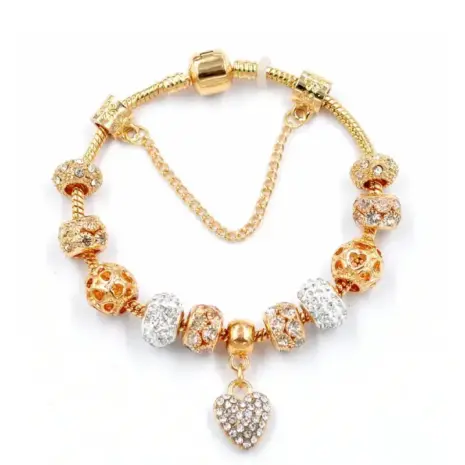 gold bracelet with charms bds