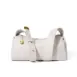 leather baguette bag in white