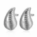 silver ribbed swirl pattern teardrop earrings