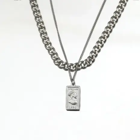 stacking curb and box chain necklace
