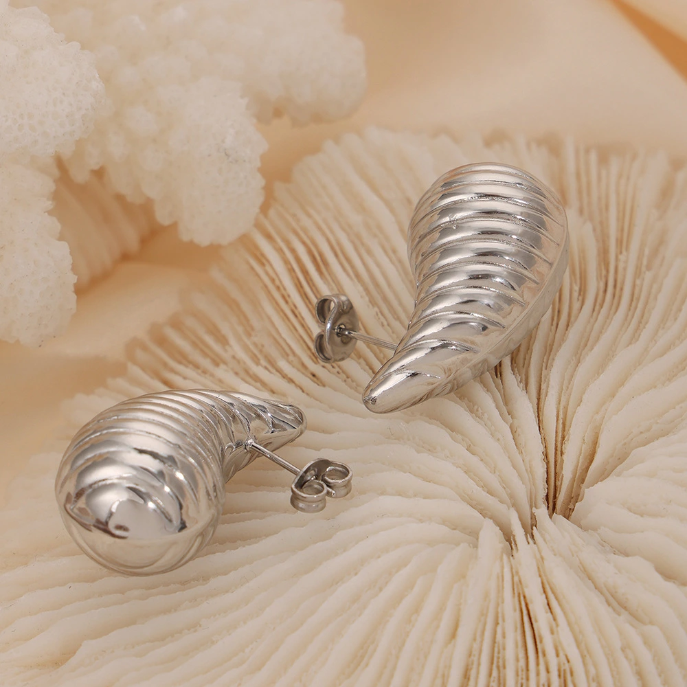 striped shell silver drop earrings silver 6