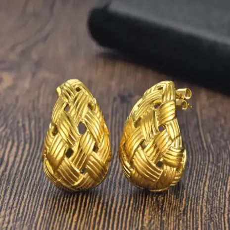 teardrop earrings gold bds