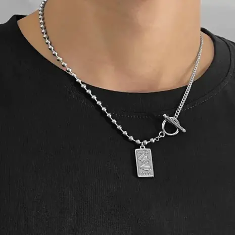 unisex silver pendant necklace